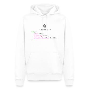 CSS Ninja - Sweat à capuche Premium bio Homme - blanc - Devant - Nico (187cm)
