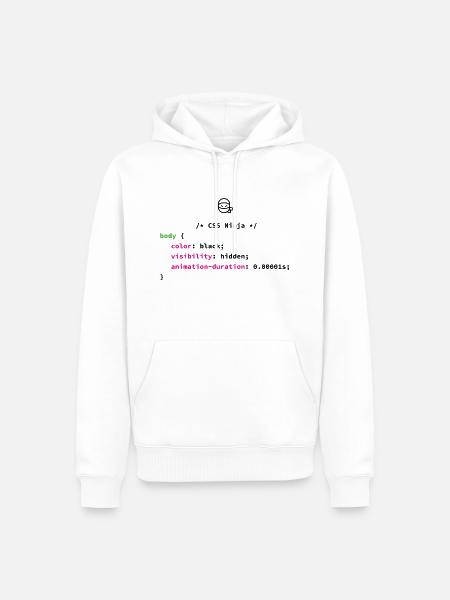 CSS Ninja - Männer Premium Bio Hoodie - Weiß