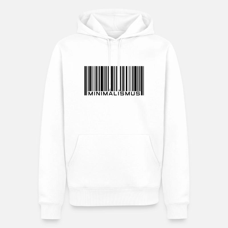 Minimalismus - Barcode - Strichcode - Männer Premium Bio Hoodie - Weiß