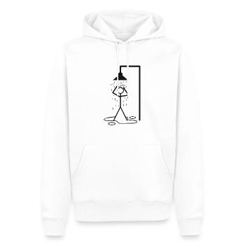 Dusche Strichmännchen - Männer Premium Bio Hoodie - Weiß - Vorne - Nico (187cm)