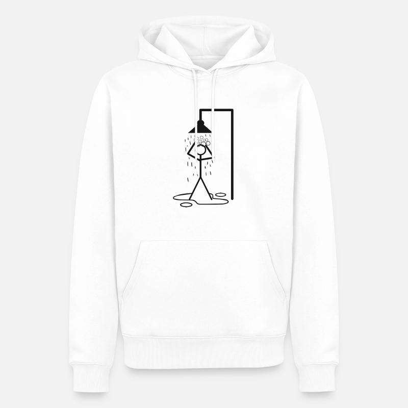 Dusche Strichmännchen - Männer Premium Bio Hoodie - Weiß
