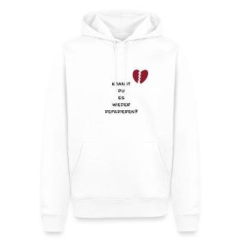 Design gebrochenes Herz, Kannst du es reparieren? - Männer Premium Bio Hoodie - Weiß - Vorne - Nico (187cm)