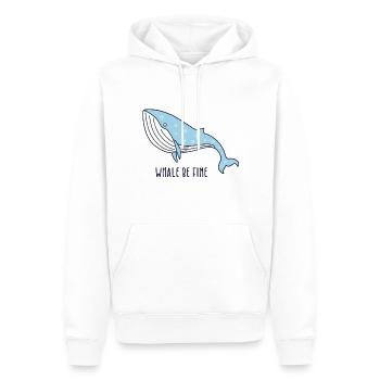baleine - Sweat à capuche Premium bio Homme - blanc - Devant - Nico (187cm)