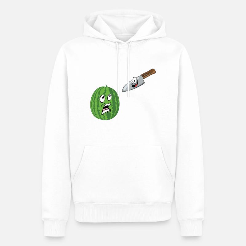 Wassermelone Comic - Männer Premium Bio Hoodie - Weiß