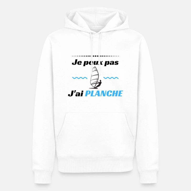 Windsurfen / Ich kann nicht Windsurfen - Männer Premium Bio Hoodie - Weiß