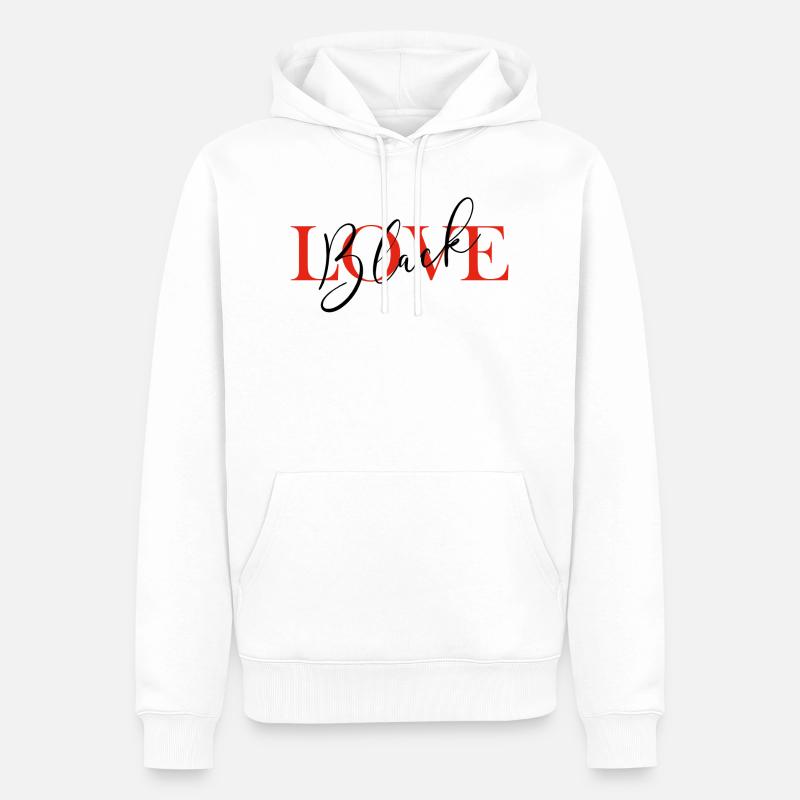 L'amour noir - Sweat à capuche Premium bio Homme - blanc