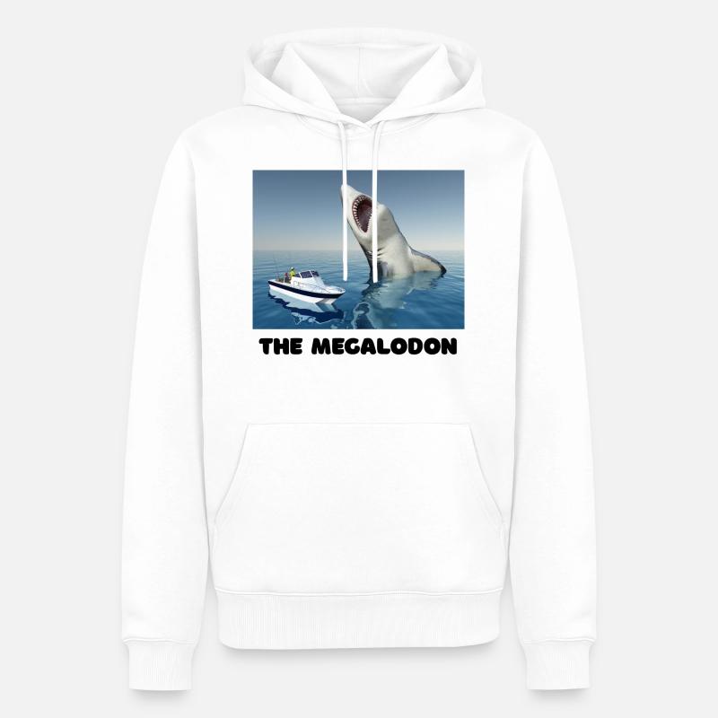 Der Megalodon Hai - Männer Premium Bio Hoodie - Weiß