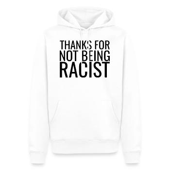 anti 03 - Sweat à capuche Premium bio Homme - blanc - Devant - Nico (187cm)
