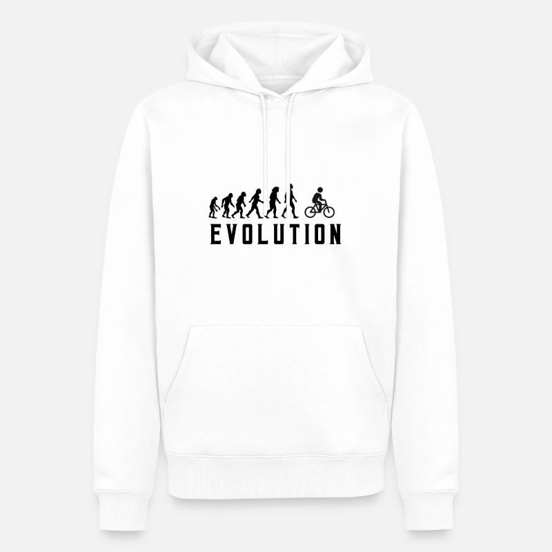 Vélos Évolution - Sweat à capuche Premium bio Homme - blanc