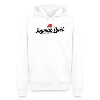 Joyeux Noël. T-shirt joyeux noël - Sweat à capuche Premium bio Homme - blanc - Devant - Nico (187cm)