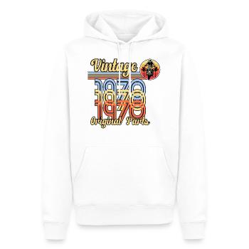 1970 vintage anniversaire moto vintage des années 70 - Sweat à capuche Premium bio Homme - blanc - Devant - Nico (187cm)
