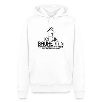 Bauherr Baumeister Hausbau Bauherrin Geschenk - Männer Premium Bio Hoodie - Weiß - Vorne - Nico (187cm)