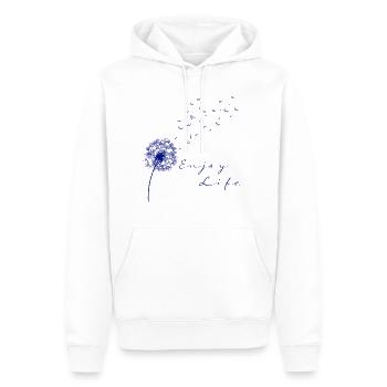 Enjoy Life Pusteblume Löwenzahn Leichtigkeit - Männer Premium Bio Hoodie - Weiß - Vorne - Nico (187cm)