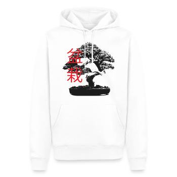Kleiner Bonsai Schwarz Weiß - Männer Premium Bio Hoodie - Weiß - Vorne - Nico (187cm)