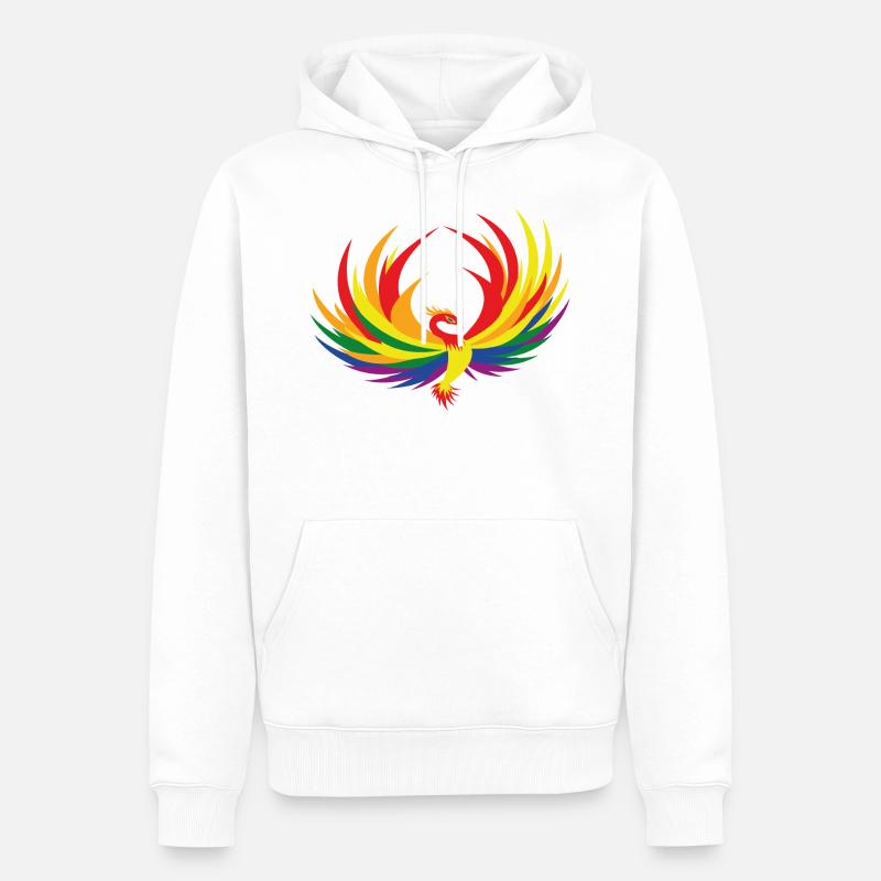 Regenbogenfahne, Phönix - Männer Premium Bio Hoodie - Weiß