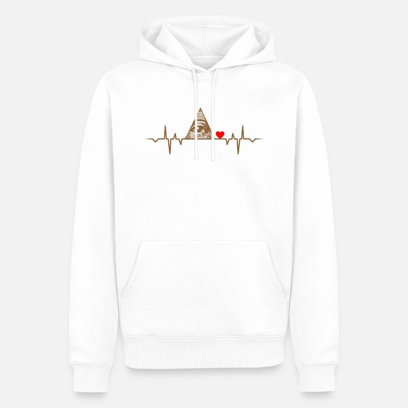 œil omniprésent illuminati illuminati - Sweat à capuche Premium bio Homme - blanc