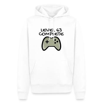 63. Geburtstag - 63 Jahre Geschenk - Männer Premium Bio Hoodie - Weiß - Vorne - Nico (187cm)