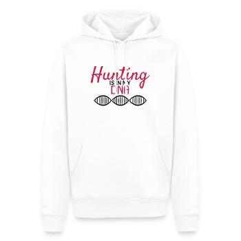 Die Jagd liegt in meiner DNA - Männer Premium Bio Hoodie - Weiß - Vorne - Nico (187cm)