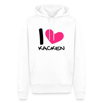 Ich liebe Kacken - Männer Premium Bio Hoodie - Weiß - Vorne - Nico (187cm)