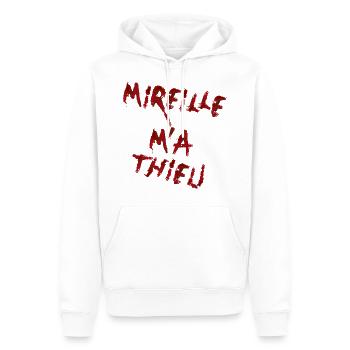 mireille m'a thieu - Sweat à capuche Premium bio Homme - blanc - Devant - Nico (187cm)