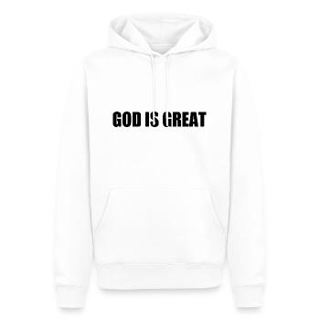 god is great - Sweat à capuche Premium bio Homme - blanc - Devant - Nico (187cm)