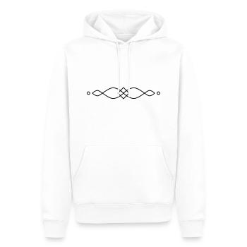 Ornement avec des lignes courbes et un losange - Sweat à capuche Premium bio Homme - blanc - Devant - Nico (187cm)