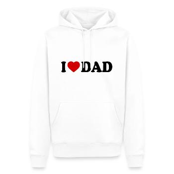 I love dad - Sweat à capuche Premium bio Homme - blanc - Devant - Nico (187cm)
