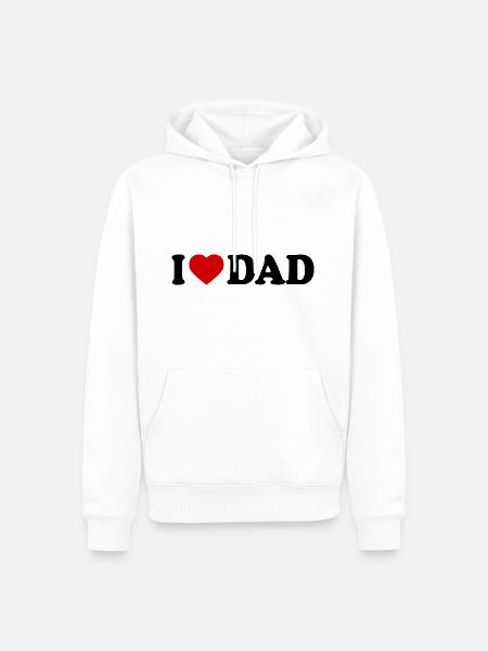 I love dad - Männer Premium Bio Hoodie - Weiß