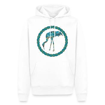 kranich e 100 - Männer Premium Bio Hoodie - Weiß - Vorne - Nico (187cm)