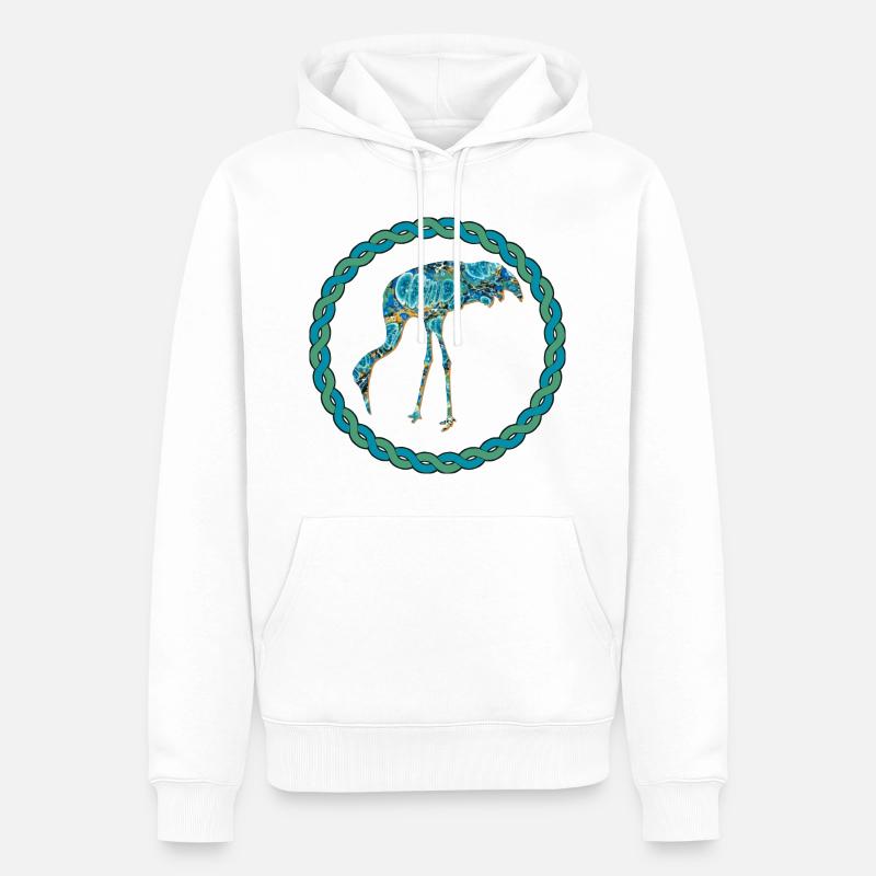 kranich e 100 - Männer Premium Bio Hoodie - Weiß