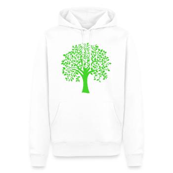 Icon Green Jumbo Tree Print Silhouette - Männer Premium Bio Hoodie - Weiß - Vorne - Nico (187cm)