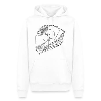 Schwarz Helm - Visier  - Männer Premium Bio Hoodie - Weiß - Vorne - Nico (187cm)