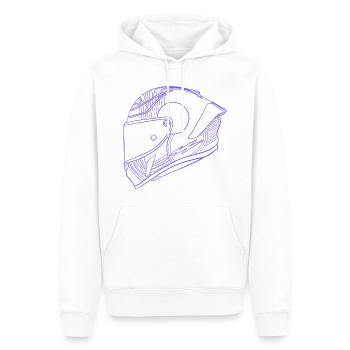 Neon Purple Helmet - Visor - Men’s Premium Organic Hoodie - white - Front - Nico (187cm)