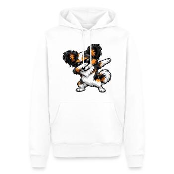 Dabbing Papillon in Comic Style - Men’s Premium Organic Hoodie - white - Front - Nico (187cm)