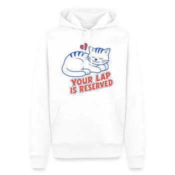 Schlafende Katze – Your Lap Is Reserved - Männer Premium Bio Hoodie - Weiß - Vorne - Nico (187cm)