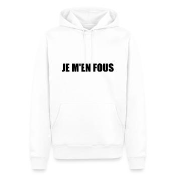 je m'en fous - Sweat à capuche Premium bio Homme - blanc - Devant - Nico (187cm)