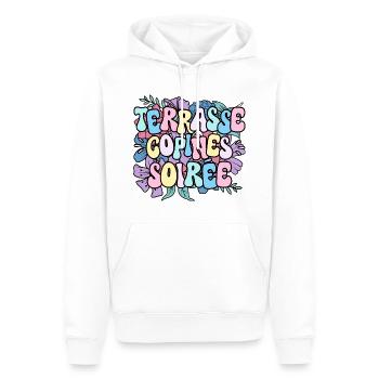 Apéro Amie Femme Terrasse Copines Soirée - Sweat à capuche Premium bio Homme - blanc - Devant - Nico (187cm)