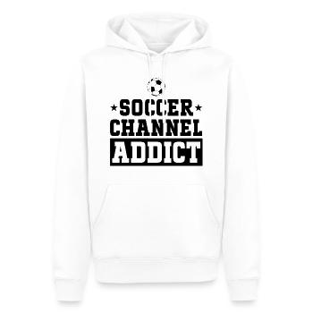 Fan Foot liebt es, Fußball zu schauen - Männer Premium Bio Hoodie - Weiß - Vorne - Nico (187cm)