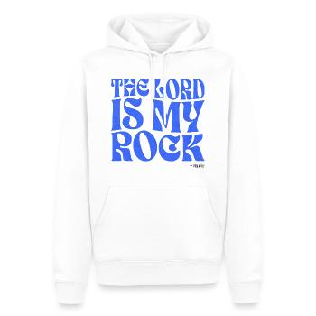 Christianisme Verset Biblique Chrétien - Sweat à capuche Premium bio Homme - blanc - Devant - Nico (187cm)