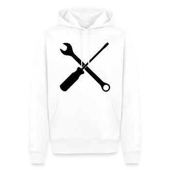 Schraubenzieher Schlüssel - Männer Premium Bio Hoodie - Weiß - Vorne - Nico (187cm)