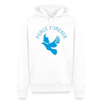 Pigeon Peace Forever - Sweat à capuche Premium bio Homme - blanc - Devant - Nico (187cm)