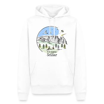 Sciliar Sciliar Dolomites Hiking Mountain Climbing - Men’s Premium Organic Hoodie - white - Front - Nico (187cm)