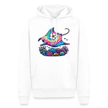 Tie Dye Ray Manta Kreuzfahrt Urlaub 2024 Hawaii - Männer Premium Bio Hoodie - Weiß - Vorne - Nico (187cm)