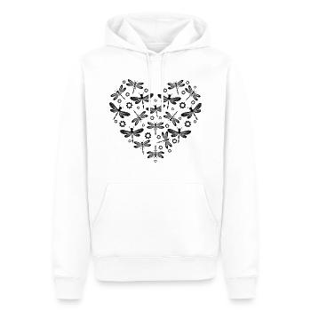 Motif Cœur Femme Adore Libellule - Sweat à capuche Premium bio Homme - blanc - Devant - Nico (187cm)