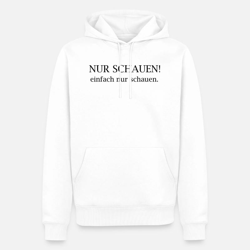Regarde juste ! Déclaration typographique - Sweat à capuche Premium bio Homme - blanc