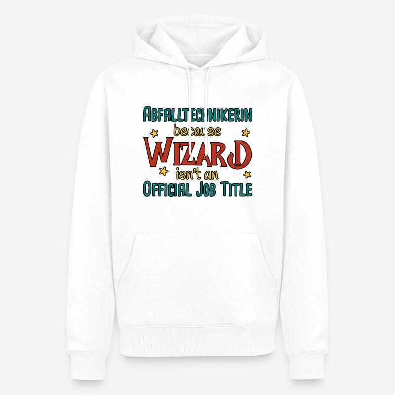 Abfalltechnikerin Wizard - Männer Premium Bio Hoodie - Weiß