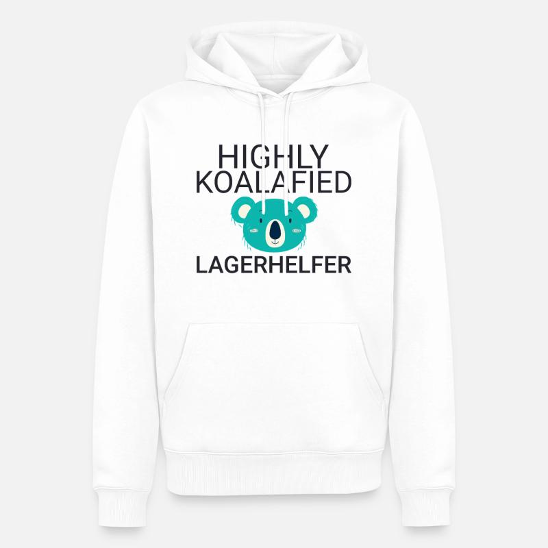 Assistante d’entrepôt Koalafied - Sweat à capuche Premium bio Homme - blanc
