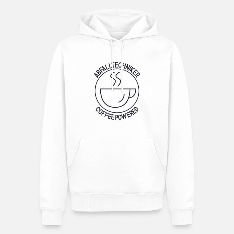 Abfalltechniker Coffee Powered - Männer Premium Bio Hoodie - Weiß