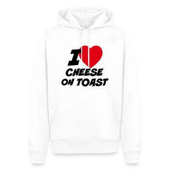 Ich liebe Käse auf Toast - Männer Premium Bio Hoodie - Weiß - Vorne - Nico (187cm)