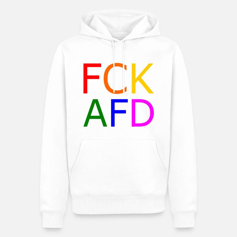 Fck afd - Männer Premium Bio Hoodie - Weiß